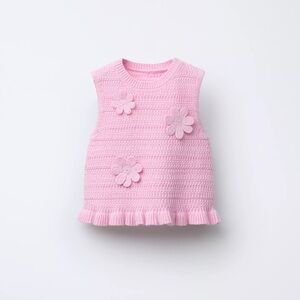 Zara Pink Knit Ruffle Tank & Shorts Set